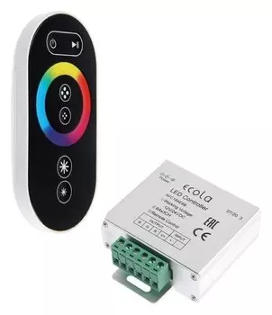 Контроллер Ecola, для RGB ленты, 12 В, 216 Вт, 18 А, черный сенсорный радиопульт