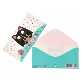 Конверт для денег "Для тебя", кот, торт