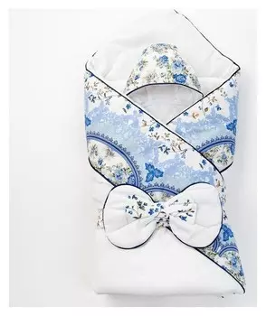 Конверт на выписку, голубой, 3 предмета, сатин/поплин