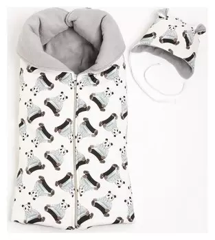 Конверт-трансформер, цвет белый/панда