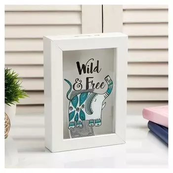 Копилка интерьерная пластик "Дикий и свободный слон" 17х12х3,8 см