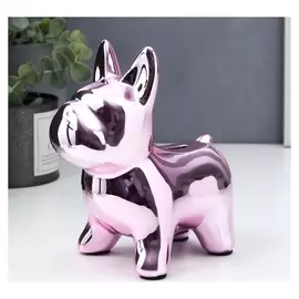 Копилка керамика "Французский бульдог" розовый 13,5х9,5х16 см