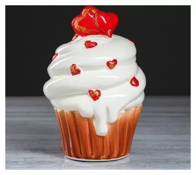 Копилка "Кексик любви", глазурь, разноцветная, 20 см