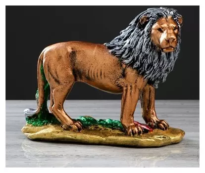 Копилка "Лев на подставке", бронза, 26 см