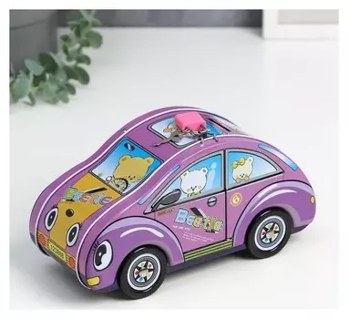 Копилка металл "Автомобильчик с глазками" 21х10,5х8,5 см