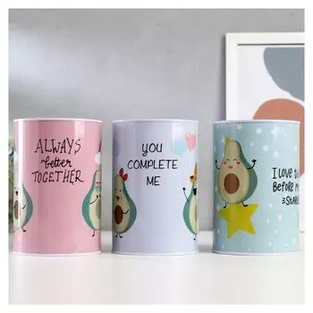 Копилка металл банка "Авокадо" 15х10х10 см