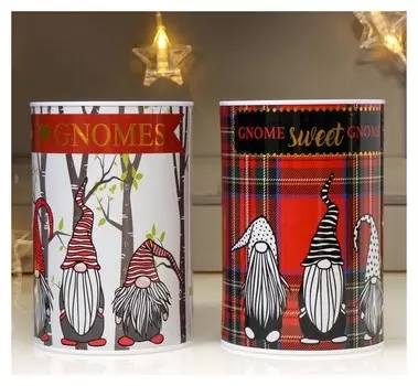 Копилка металл банка "Гномы и сердца" 15х10х10 см