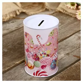 Копилка металл банка "Сладости" 12х8х8 см