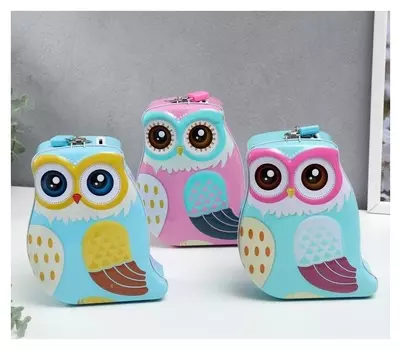 Копилка металл "Филин очковый" 16х13х6,5 см