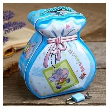 Копилка металл "Мешок с деньгами" 15х14х6 см