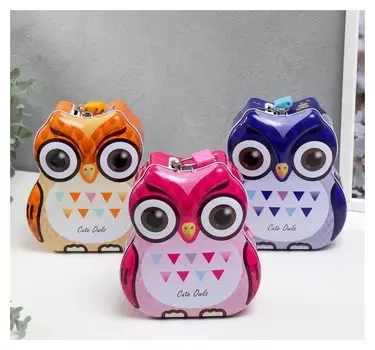 Копилка металл "Совушка в треугольник" 15х13,3х7 см