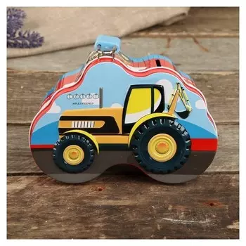 Копилка металл "Трактор" с замком и ключами 6х14х9 см