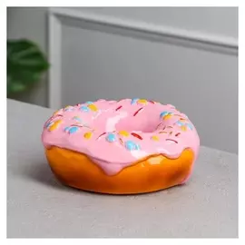 Копилка "Пончик", розовая, керамика, 17х7 см