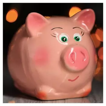 Копилка "Поросёнок пупсик", глянец, розовый цвет, 10 см