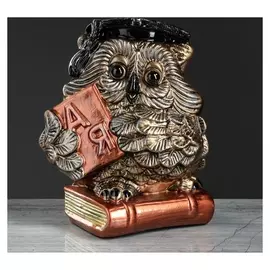 Копилка "Сова на книге", коричневый цвет, 25 см