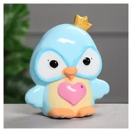 Копилка "Совушка", голубая, керамика, 20 см