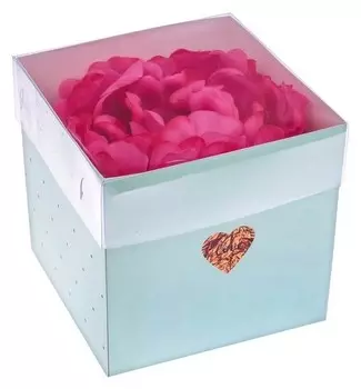 Коробка для цветов с PVC крышкой Love, 12 х 12 х 12 см