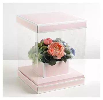 Коробка для цветов с вазой и PVC окнами складная Follow Your Dreams, 23 х 30 х 23 см
