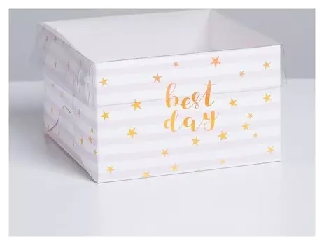 Коробка для капкейка Best Day, 16 × 16 × 10 см