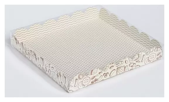 Коробка для кондитерских изделий с Pvc-крышкой Bon Appetit, 21 × 21 × 3 см