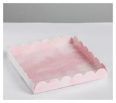 Коробка для кондитерских изделий с Pvc-крышкой Enjoy Every Moment, 21 × 21 × 3 см