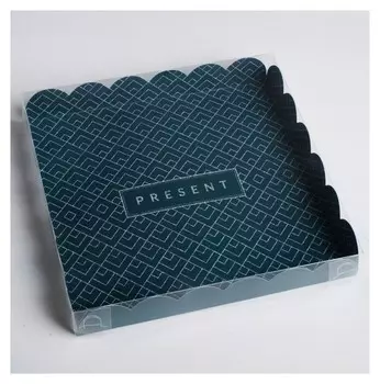 Коробка для кондитерских изделий с Pvc-крышкой Present, 21 × 21 × 3 см