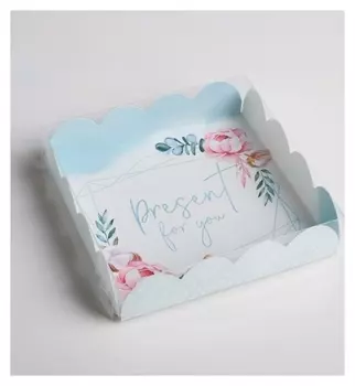 Коробка для кондитерских изделий с Pvc-крышкой Present For You, 13 × 13 × 3 см