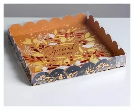 Коробка для кондитерских изделий с PVC крышкой Special For You, 21 × 21 × 3 см