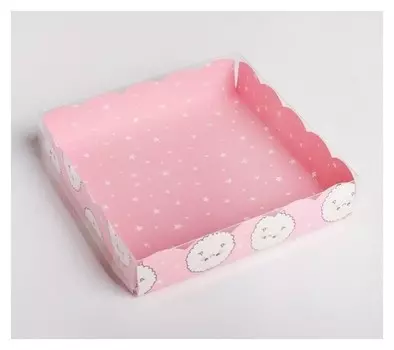 Коробка для кондитерских изделий с Pvc-крышкой «Тебе», 15 × 15 × 3 см