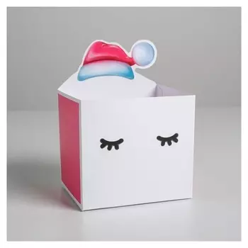 Коробка для мини-букетов «С новым годом», глазки, 12 х 16,5 х 10 см