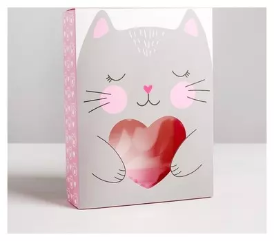 Коробка для сладостей «Котик», 20 × 15 × 5 см