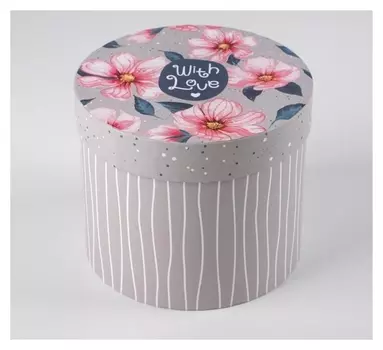 Коробка подарочная круглая «Цветы», 14 × 16 см