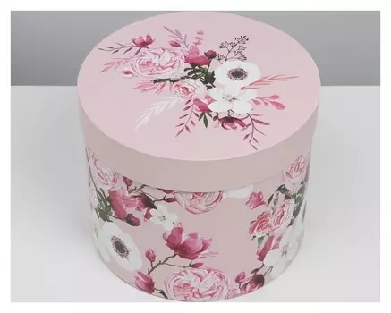 Коробка подарочная круглая «Цветы», 19.5 × 23 см