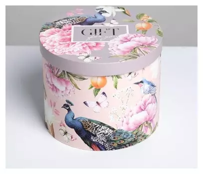 Коробка подарочная круглая «Птицы», 15 × 18 см