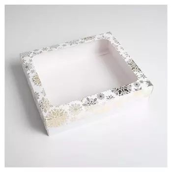 Коробка подарочная «Снежинки», 23.5 × 20.5 × 5.5 см