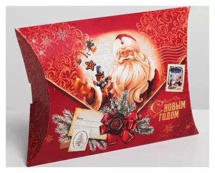 Коробка сборная фигурная «Новогодняя почта», 26 × 19 × 4 см