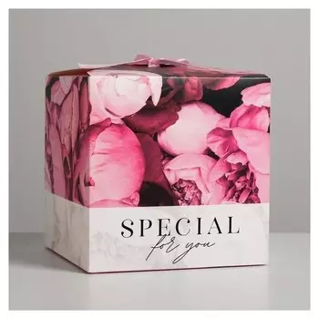 Коробка складная «Цветы», 18 × 18 × 18 см