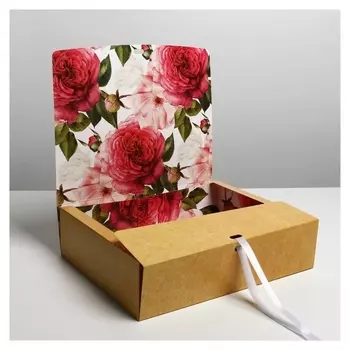 Коробка складная двухсторонняя «Цветочная», 31 × 24,5 × 9 см