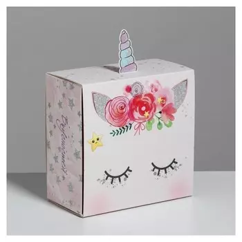 Коробка складная «Единорожка», 15 х 15 х 8 см