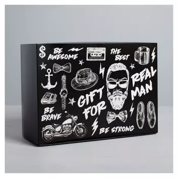 Коробка складная Gift For Real Man, 25 × 18 × 10 см