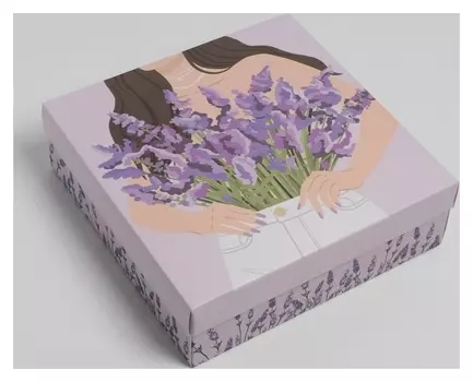 Коробка складная «Лаванда», 26 х 26 х 8 см