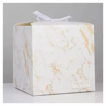 Коробка складная «Мрамор», 18 × 18 × 18 см