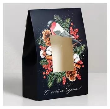 Коробка складная «С новым годом!», 15 × 7 × 22 см