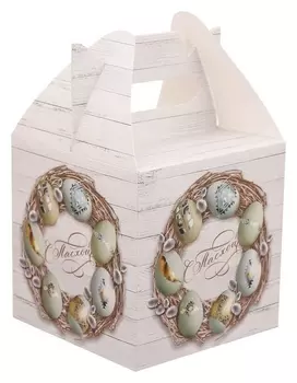 Коробка складная «С пасхой», 14 × 14 × 24 см