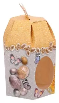 Коробка складная «С праздником пасхи», 8,3 × 8,3 × 21 см