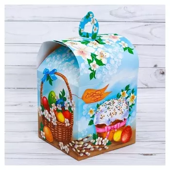 Коробка складная «Вкусный кулич», 16,5 × 14,5 × 21 см