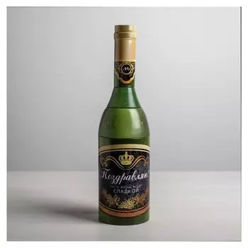 Коробка жестяная в форме бутылки «Поздравляю», 22 см × 7,2 см × 9,5 см
