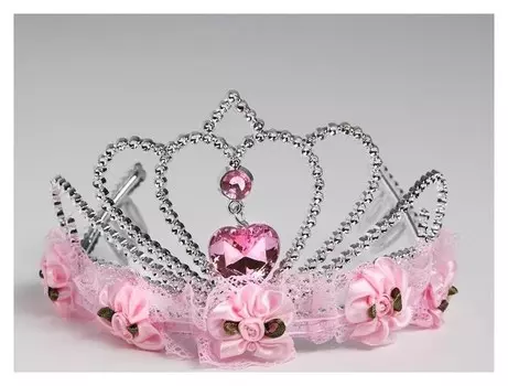 Корона "Сердце", цвет розовый