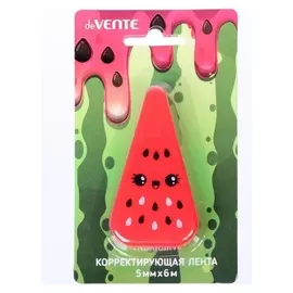 Корректирующая лента 5 мм х 6 м, Devente Watermelon, регулировка натяжения ленты, фронтальный аппликатор, в картонном блистере