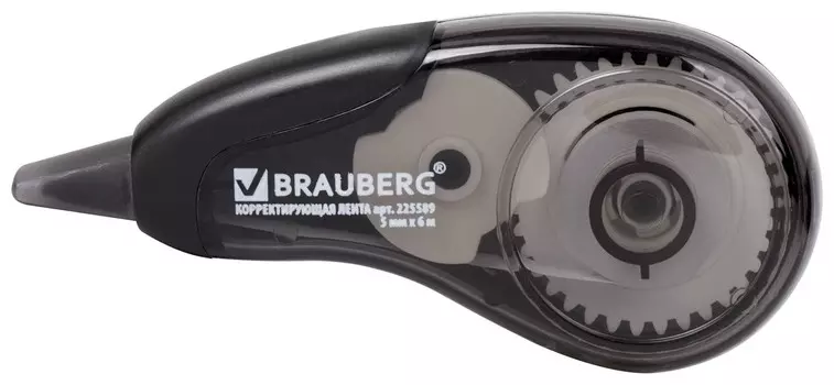 Корректирующая лента Brauberg "Design One", 5 мм х 6 м, черный корпус, в блистере